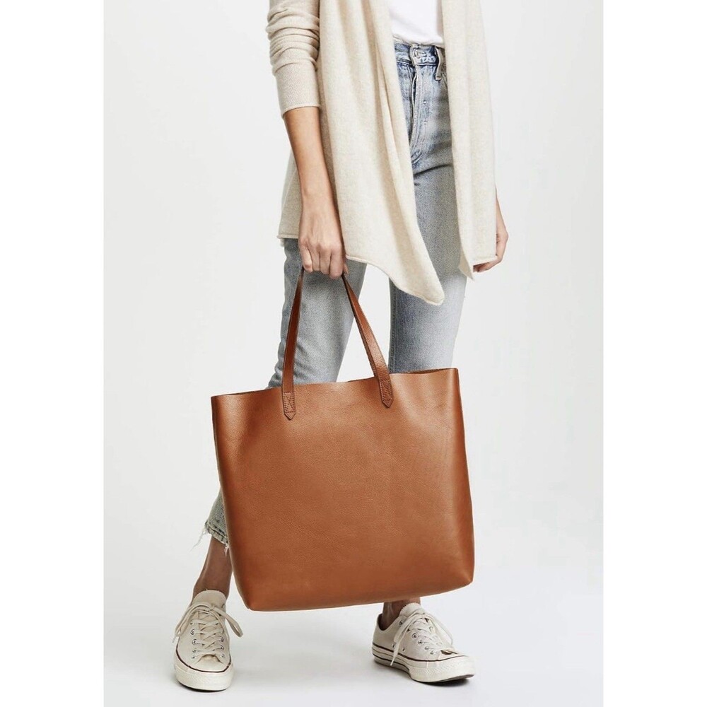 Madewell The Transport Tote Big Leather Shoulder Bag English Saddle brown
